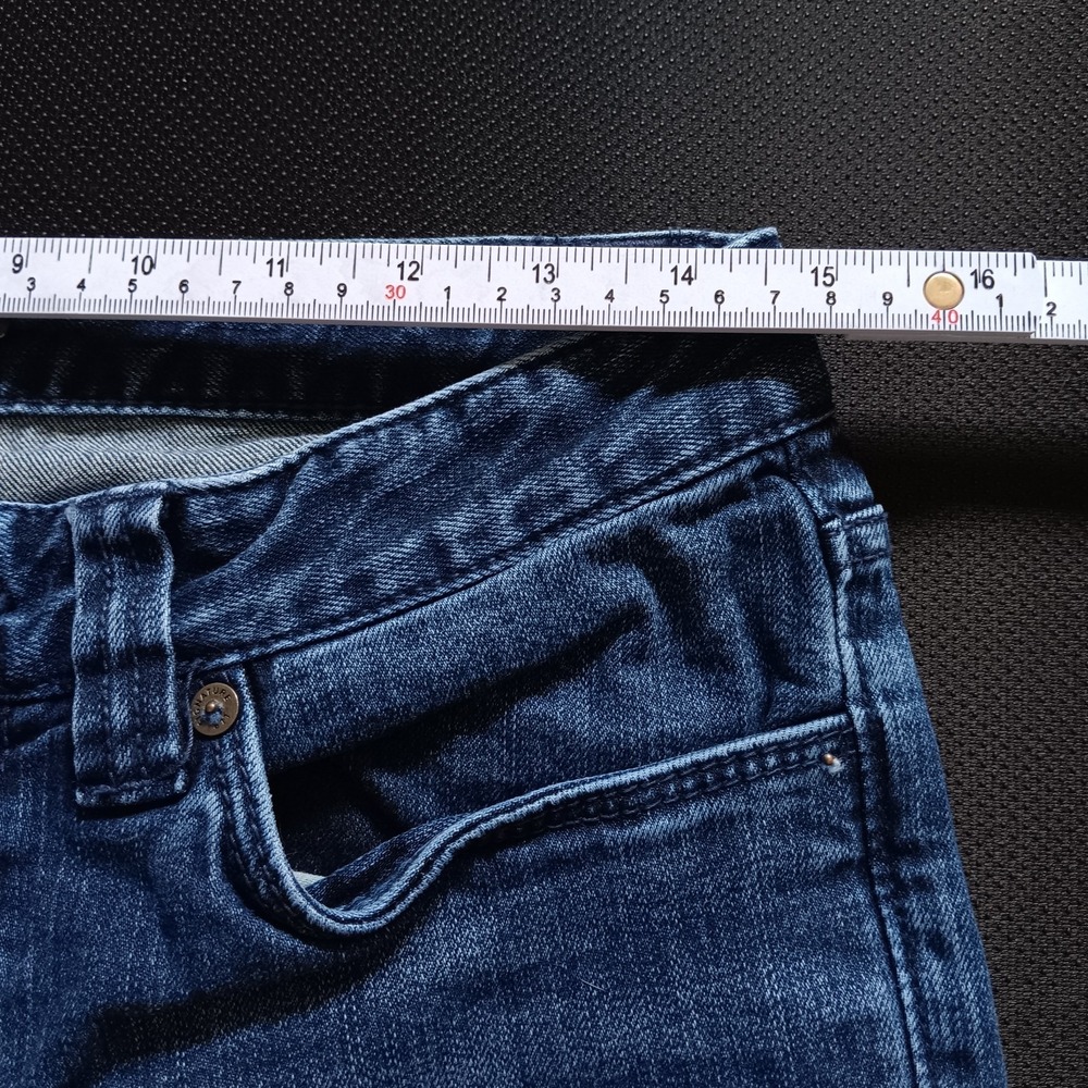 L.L.Bean Signature Jeans Men 30x29 Blue Cotton Denim Straight Slim Faded Stretch - Picture 8 of 11